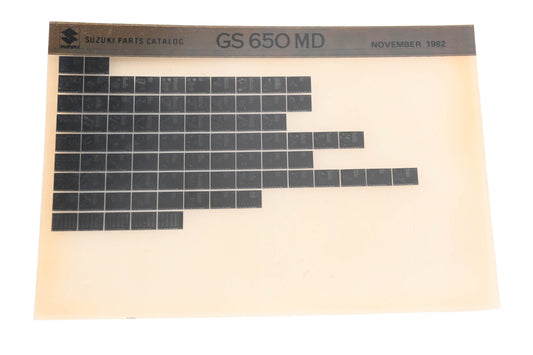 OEM Suzuki GS650MD GS650 MD Parts Catalog Microfiche Rev:11/1982