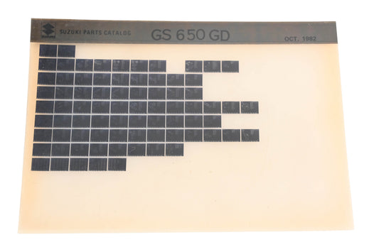 OEM Suzuki GS650GD GS650 GD Parts Catalog Microfiche Rev:10/1982