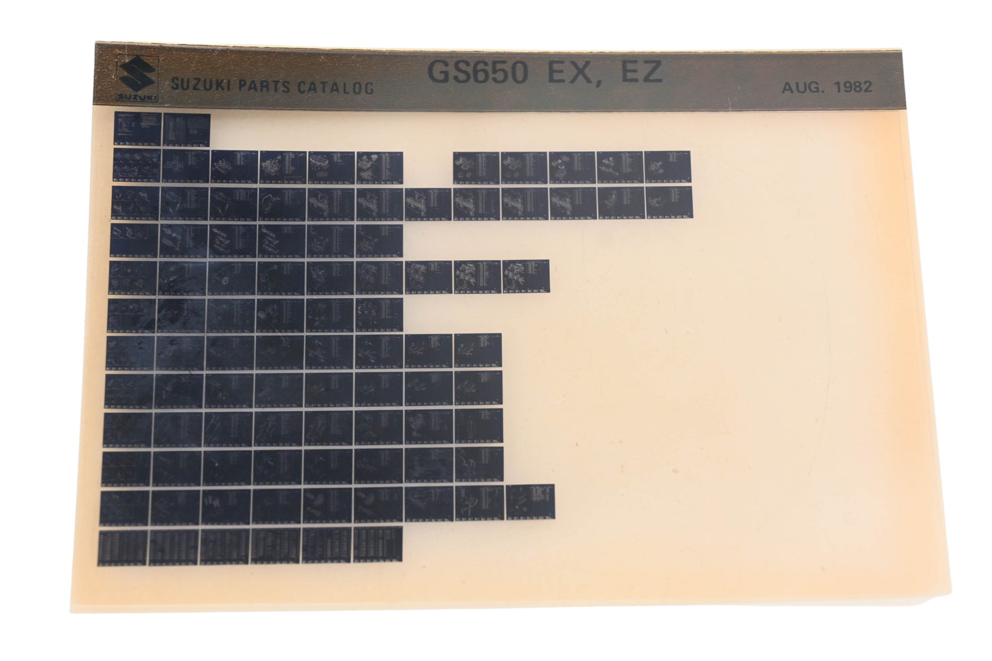 OEM Suzuki GS650EXEZ GS650 EX,EZ Parts Catalog Microfiche Rev:8/1982