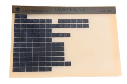 OEM Suzuki GS650EXEZ GS650 EX,EZ Parts Catalog Microfiche Rev:8/1982