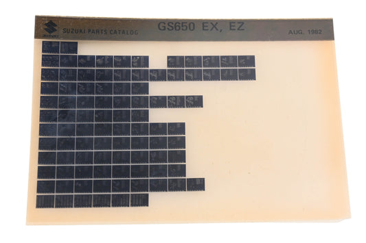 OEM Suzuki GS650EXEZ GS650 EX,EZ Parts Catalog Microfiche Rev:8/1982