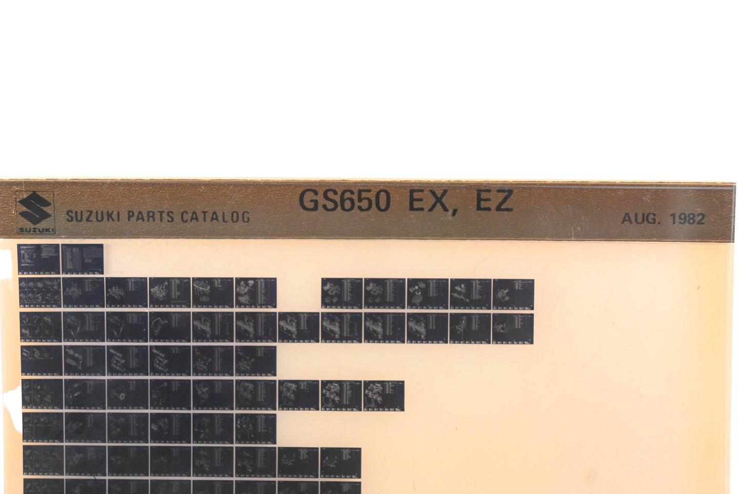 OEM Suzuki GS650EXEZ GS650 EX,EZ Parts Catalog Microfiche Rev:8/1982