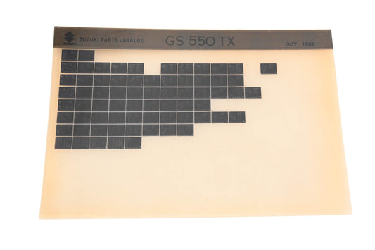 OEM Suzuki GS550TX GS550 TX Parts Catalog Microfiche Rev:10/1982
