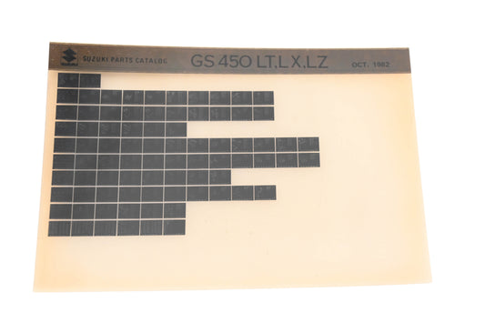 OEM Suzuki GS450LTLXLZ GS450 LT,LX,LZ Parts Catalog Microfiche Rev:10/1982