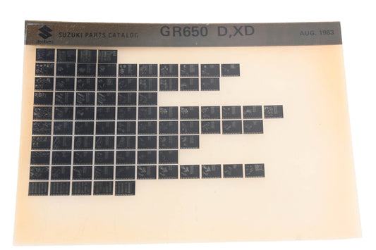 OEM Suzuki GR650DXD GR650 D,XD Parts Catalog Microfiche Rev:8/1983