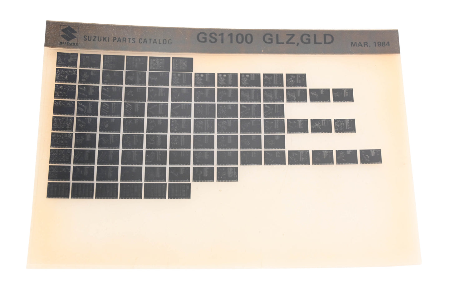 OEM Suzuki GS1100GLZGLD GS1100 GLZ, GLD Parts Catalog Microfiche Rev:3/1984