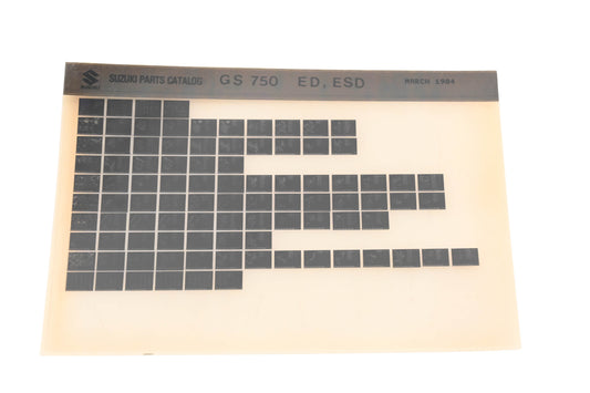 OEM Suzuki GS750EDESD GS750 ED, ESD Parts Catalog Microfiche Rev:3/1984