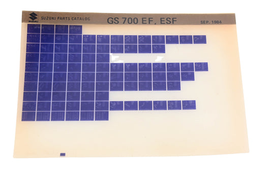 OEM Suzuki GS700EFESF GS700 EF, ESF Parts Catalog Microfiche Rev:9/1984
