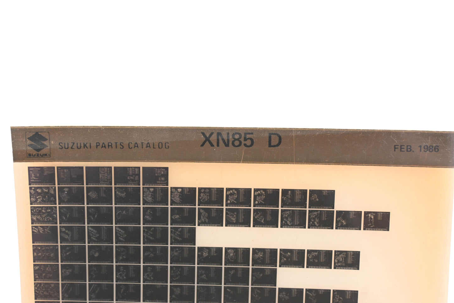 OEM Suzuki XN85D XN85 D Parts Catalog Microfiche Rev:2/1986