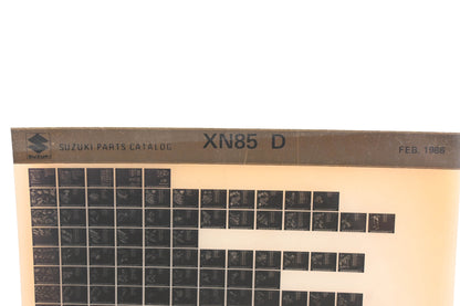 OEM Suzuki XN85D XN85 D Parts Catalog Microfiche Rev:2/1986