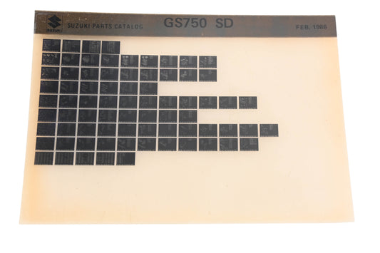 OEM Suzuki GS750SD GS750 SD Parts Catalog Microfiche Rev:2/1986