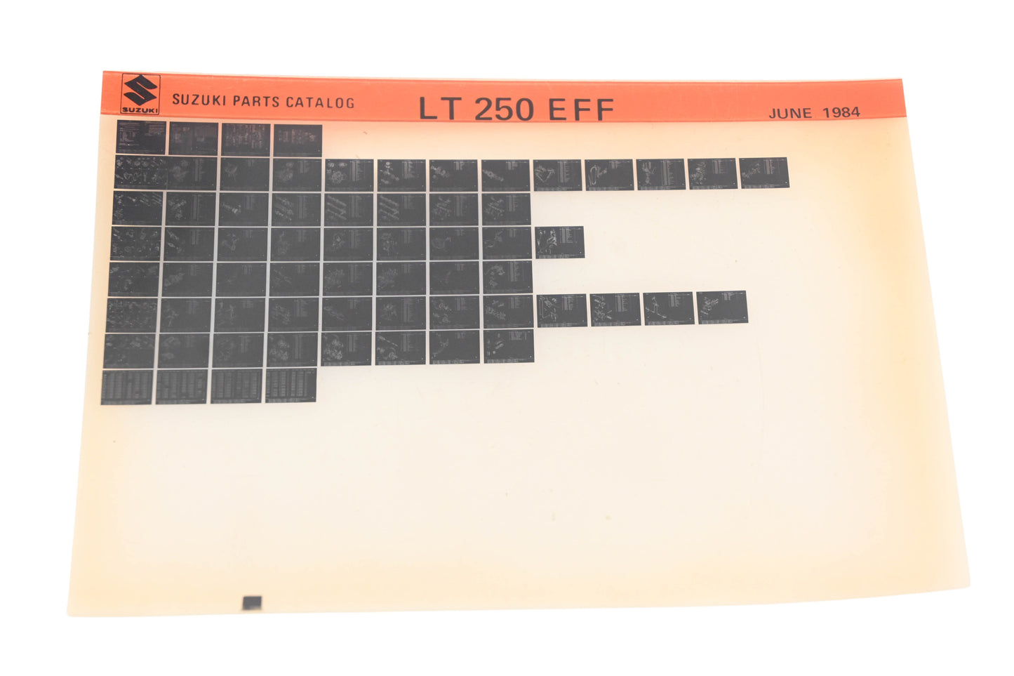 OEM Suzuki LT250EFF LT250 EFF Parts Catalog Microfiche Rev:6/1984