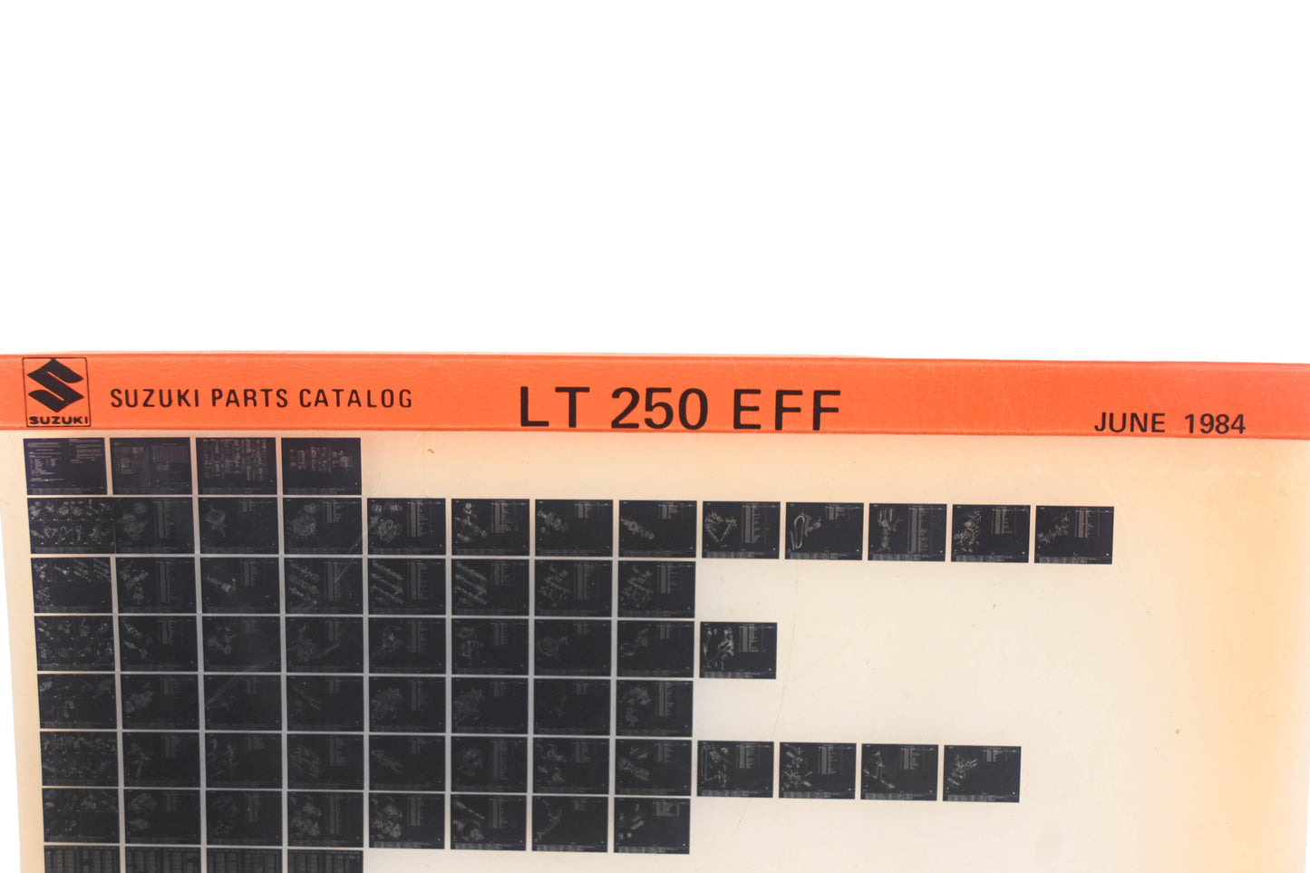 OEM Suzuki LT250EFF LT250 EFF Parts Catalog Microfiche Rev:6/1984