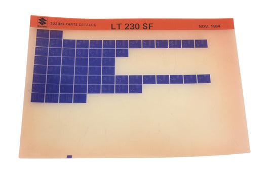 OEM Suzuki LT230SF LT230 SF Parts Catalog Microfiche Rev:11/1984