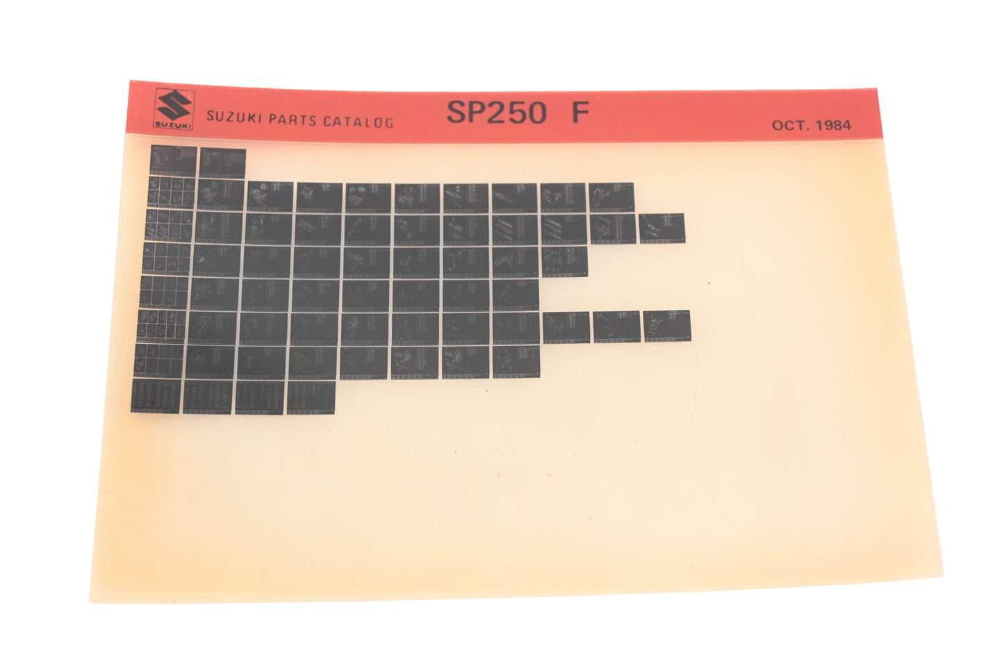 OEM Suzuki SP250F SP250 F Parts Catalog Microfiche Rev:10/1984