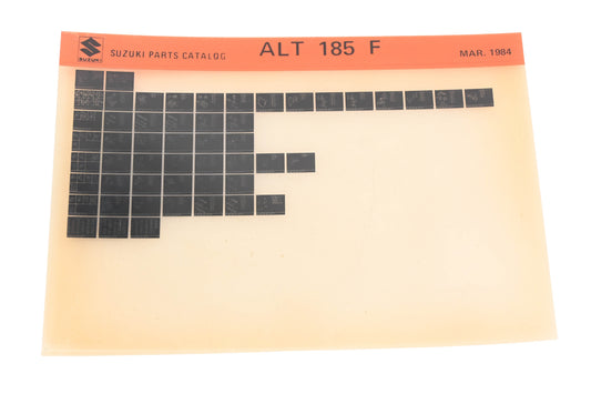 OEM Suzuki ALT185F ALT185 F Parts Catalog Microfiche Rev:3/1984