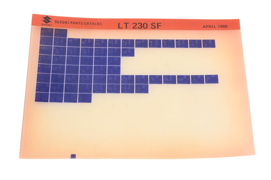 OEM Suzuki LT230SF LT230 SF Parts Catalog Microfiche Rev:4/1985