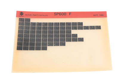 OEM Suzuki SP600F SP600 F Parts Catalog Microfiche Rev:9/1985