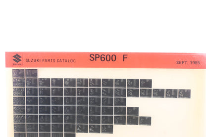 OEM Suzuki SP600F SP600 F Parts Catalog Microfiche Rev:9/1985