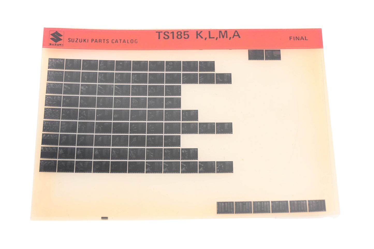 OEM Suzuki TS185KLMA TS185 K,L,M,A Parts Catalog Microfiche Final Edition