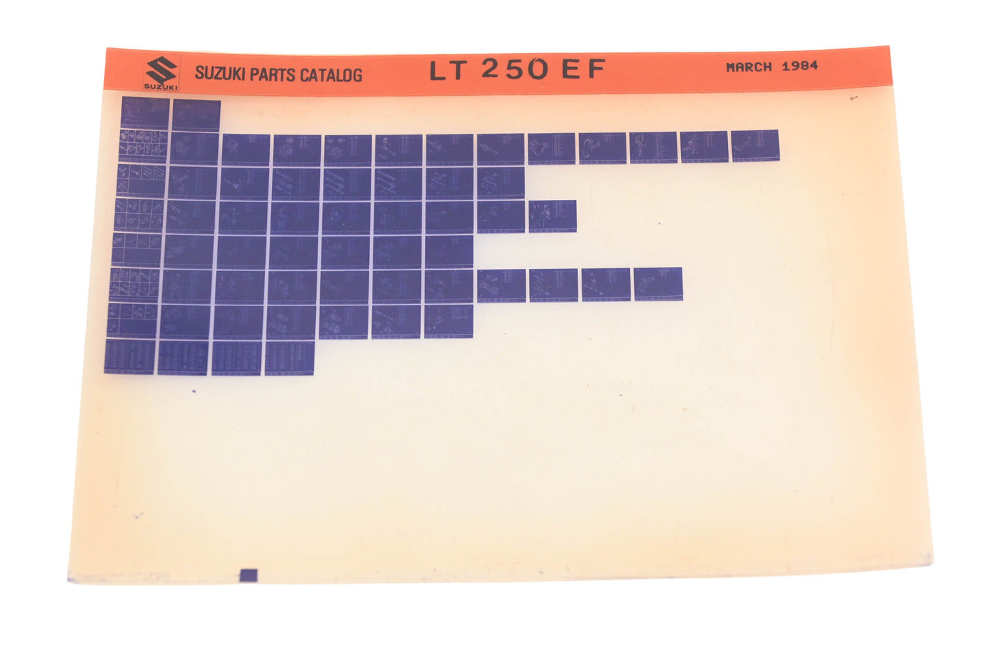 OEM Suzuki LT250EF LT250 EF Parts Catalog Microfiche Rev:3/1984
