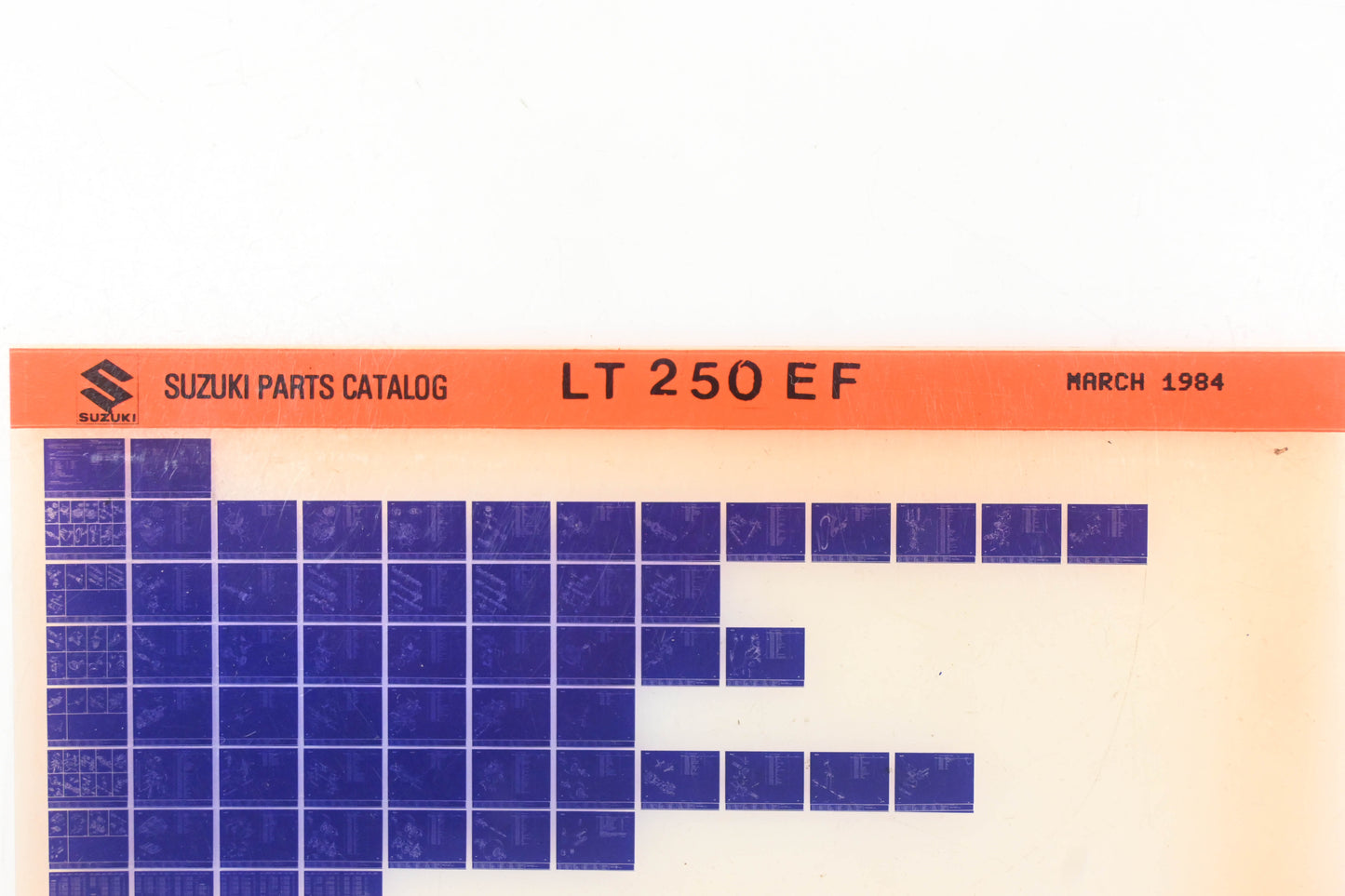 OEM Suzuki LT250EF LT250 EF Parts Catalog Microfiche Rev:3/1984