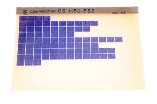 OEM Suzuki GS1150ESE GS1150 ESE Parts Catalog Microfiche Rev:3/1984