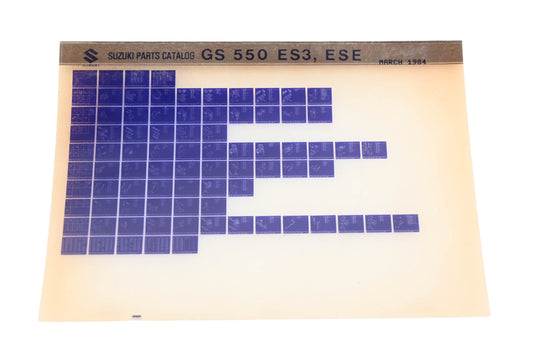 OEM Suzuki GS550ES3ESE GS550 ES3, ESE Parts Catalog Microfiche Rev:3/1984