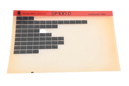 OEM Suzuki SP100D SP100 D Parts Catalog Microfiche Rev:2/1983
