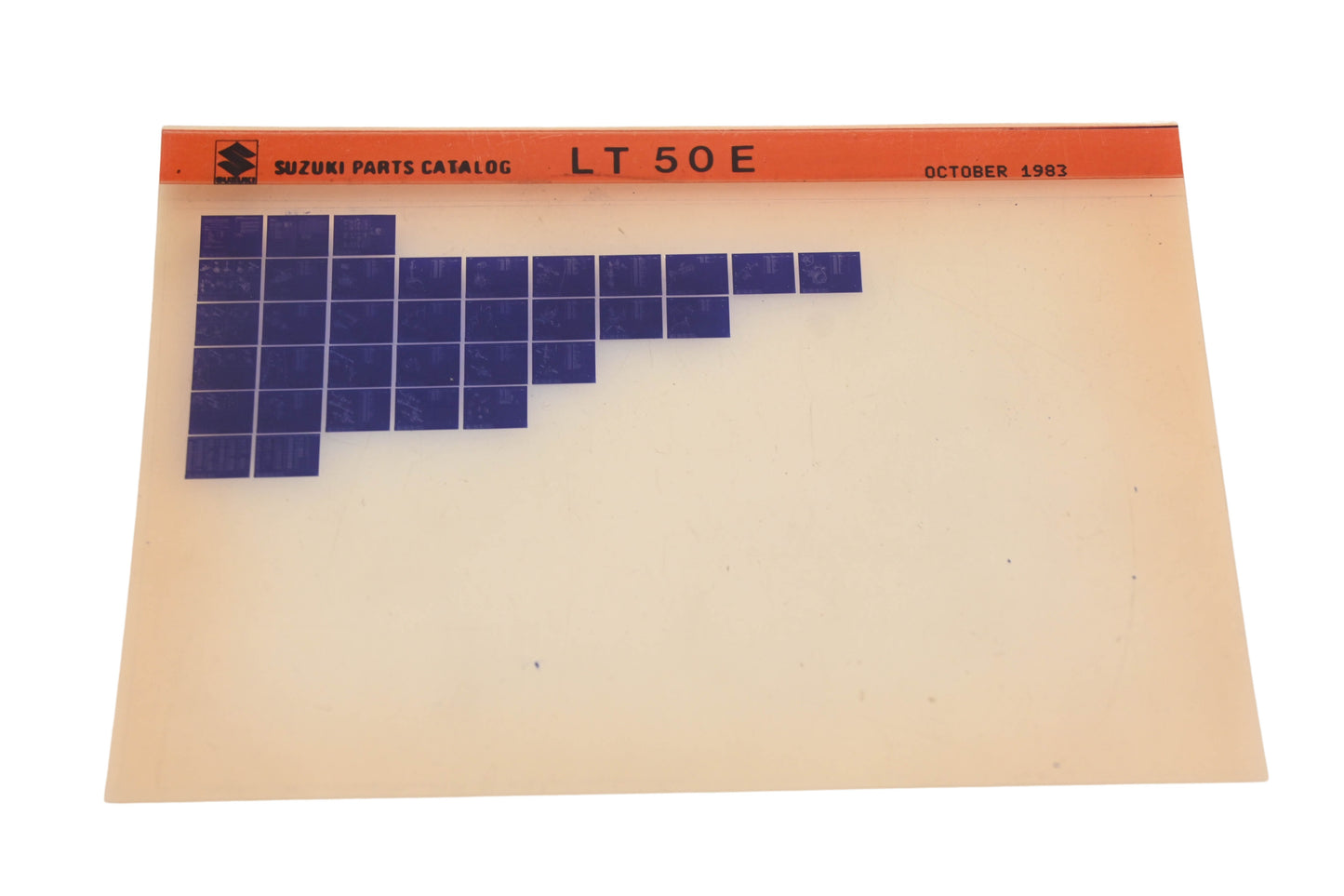 OEM Suzuki LT50E LT50 E Parts Catalog Microfiche Rev:10/1983