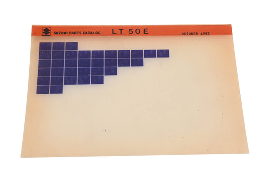 OEM Suzuki LT50E LT50 E Parts Catalog Microfiche Rev:10/1983
