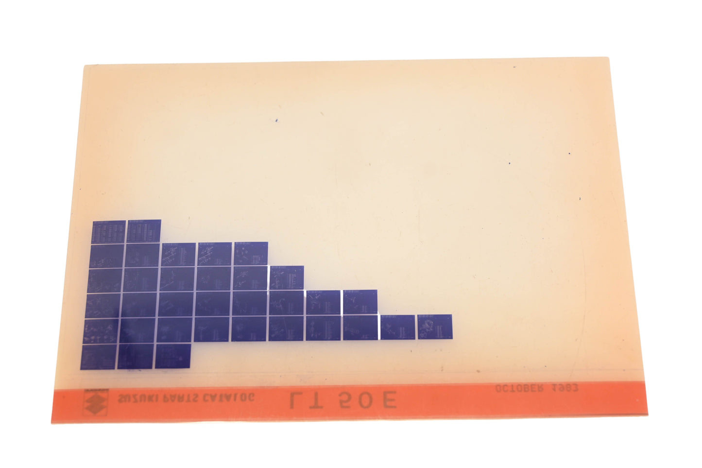 OEM Suzuki LT50E LT50 E Parts Catalog Microfiche Rev:10/1983