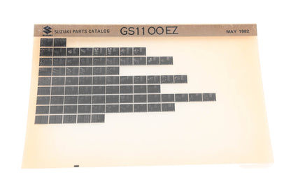 OEM Suzuki GS1100EZ GS1100 EZ Parts Catalog Microfiche Rev:3/1982