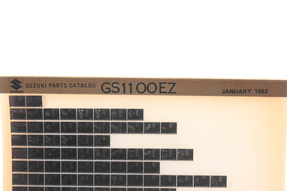 OEM Suzuki GS1100EZ GS1100 EZ Parts Catalog Microfiche Rev:1/1982