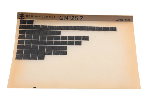 OEM Suzuki GN125Z GN125Z Parts Catalog Microfiche Rev:4/1982