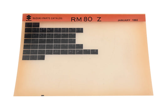 OEM Suzuki RM80Z RM80Z Parts Catalog Microfiche Rev:1/1982