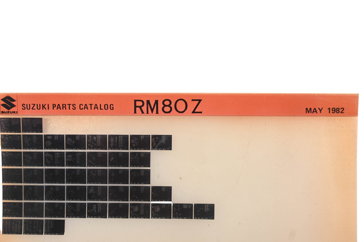 OEM Suzuki RM80Z RM80 Z Parts Catalog Microfiche Rev:5/1982