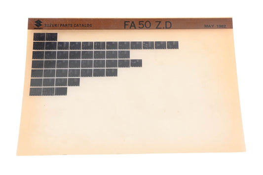 OEM Suzuki FA50ZD FA50 Z,D Parts Catalog Microfiche Rev:5/1982