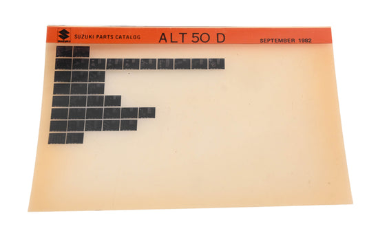 OEM Suzuki ALT50D ALT50 D Parts Catalog Microfiche Rev:9/1982