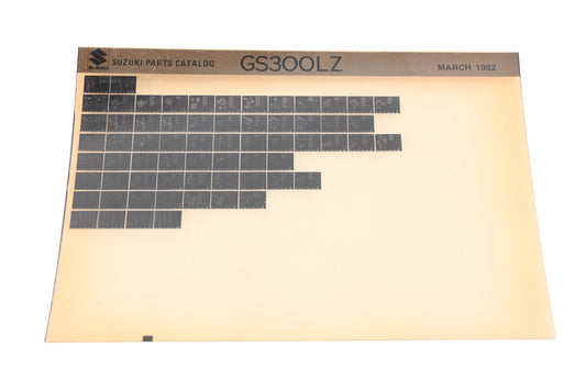OEM Suzuki GS300LZ GS300LZ Parts Catalog Microfiche Rev:3/1982