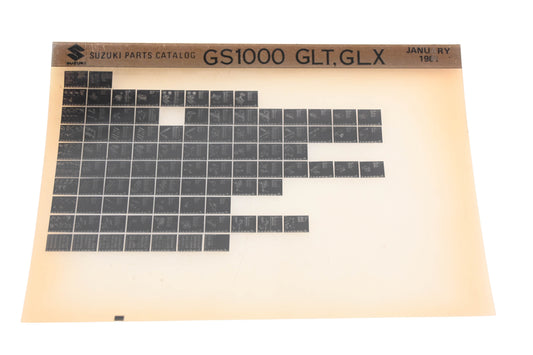 OEM Suzuki GS1000GLTGLX GS1000 GLT,GLX Parts Catalog Microfiche Rev:1/1981