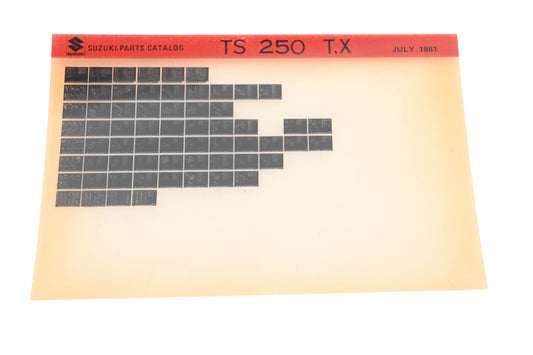 OEM Suzuki TS250TX TS250 T,X Parts Catalog Microfiche Rev:7/1981