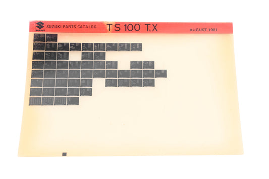 OEM Suzuki TS100TX TS100 T,X Parts Catalog Microfiche Rev:8/1981