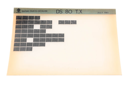 OEM Suzuki DS80TX DS80 T,X Parts Catalog Microfiche Rev:7/1981