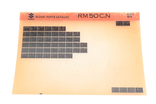 OEM Suzuki RM50CN RM50 C,N Parts Catalog Microfiche Rev:4/1979