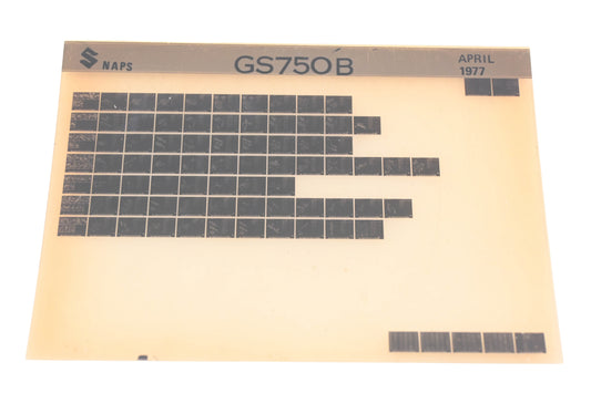 OEM Suzuki GS750B GS750B Parts Catalog Microfiche Rev:4/1977