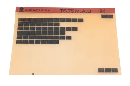 OEM Suzuki TS75MAB TS75 M,A,B Parts Catalog Microfiche Rev:7/1976