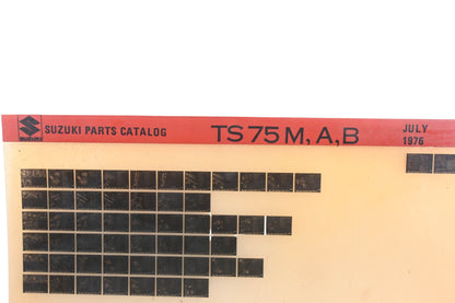 OEM Suzuki TS75MAB TS75 M,A,B Parts Catalog Microfiche Rev:7/1976
