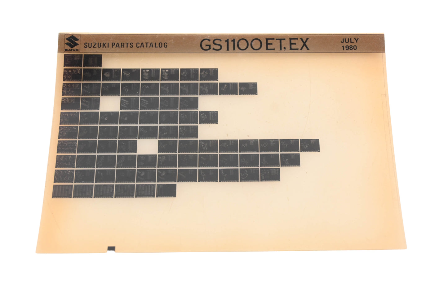 OEM Suzuki GS1100ETEX GS1100 ET, EX Parts Catalog Microfiche Rev:7/1980