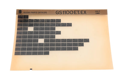 OEM Suzuki GS1100ETEX GS1100 ET, EX Parts Catalog Microfiche Rev:7/1980